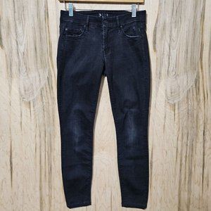 Mother Denim Womens The Looker Black Stretch Denim Lightly Distressed Size 26